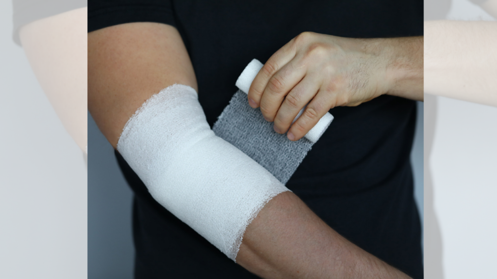bandage on arm for a bite