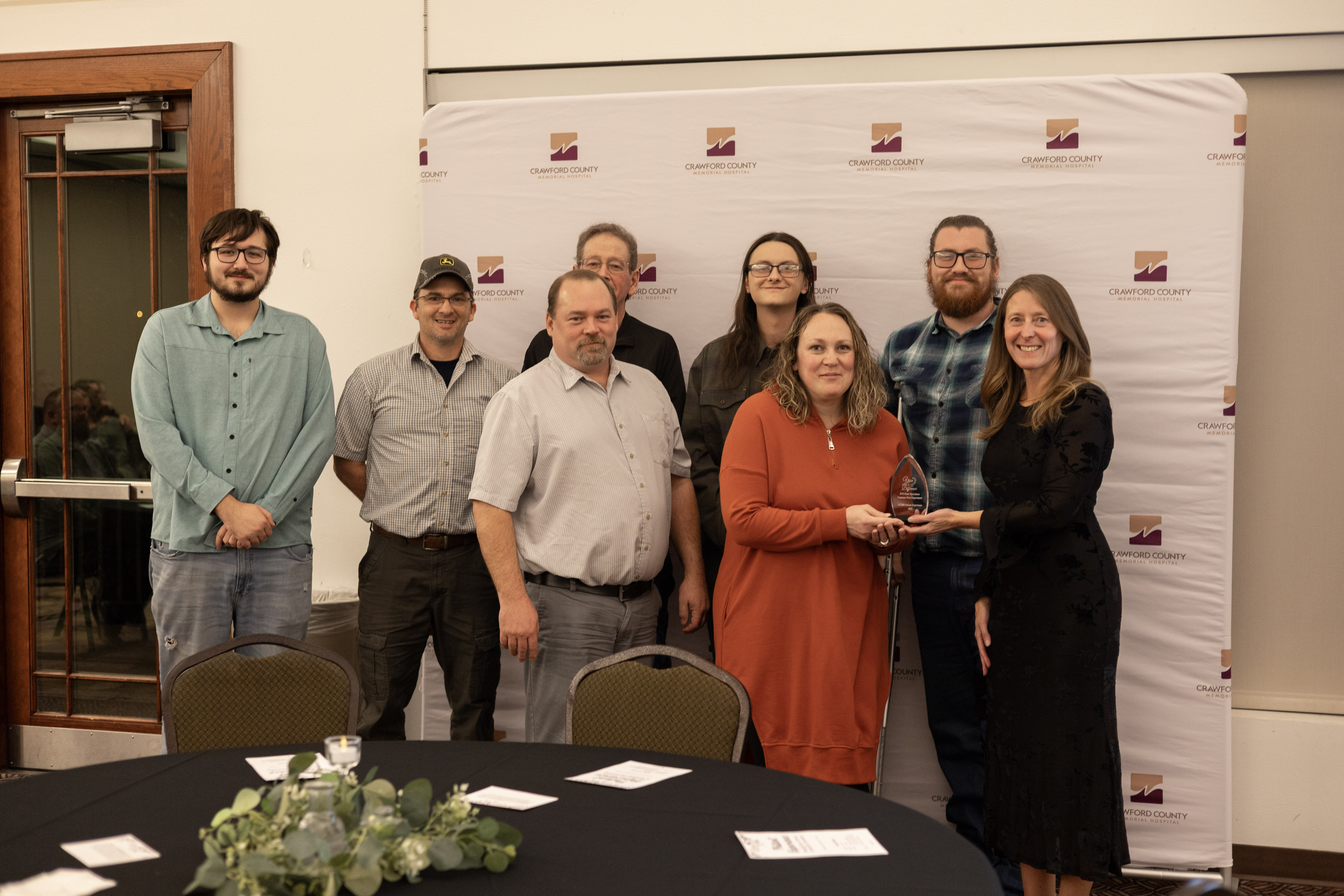 CCMH EVS team being awarded