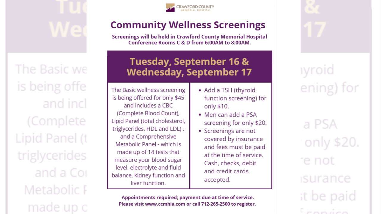 Stay Ahead of Your Health: September Community Wellness Screenings ...